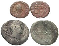 Group Lots [Roman Imperatorial & Imperial]. Lot of two coins. Includes: Mark Antony. AR denarius // Valentinian III. Æ nummus. Both coins Fine, the Valentinian with nearly complete and clear legends. 