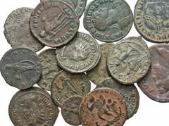 Group Lots [Roman Imperial]. Lot of sixteen Æ. Includes: Antoninus Pius // Valerian I (2) // Salonina // Aurelian // Severina // Maximinus II (Pagan coinage) // Licnius I (3) // Constantine I // Valen