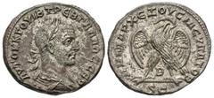 Roman Provincial Coins Syria, Seleucis and Pieria. Antiochia ad Orontem. Trebonianus Gallus. A.D. 251-253. BI tetradrachm (26 mm, 11.60 g, 1 h). A.D. 251. AVTOK K Γ OVIB TPЄB ΓAΛΛOC CЄΒ, laureate, dra