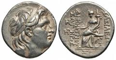 Greek Coins Seleukid Kingdom. Demetrios I Soter. 162-150 B.C. AR tetradrachm (29 mm, 16.59 g, 12 h). Antioch on the Orontes, S.E. 160 (153/2 B.C.). Diademed head of Demetrios I right / ΒΑΣΙΛΕΩ[Σ] ΔΗΜΗ