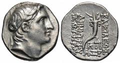 Greek Coins Seleukid Kingdom. Demetrios I Soter. 162-150 B.C. AR drachm (16 mm, 3.99 g, 1 h). Antioch on the Orontes, S.E. 161 (152/1 B.C.). Diademed head of Demetrios I right / BAΣIΛEΩΣ ΔHMHTPIOY ΣΩT