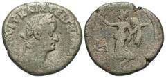 Roman Provincial Coins Egypt, Alexandria. Vitellius. A.D. 69. BI tetradrachm (25 mm, 12.89 g, 12 h). RY 1. Laureate head of Vitellius right / Nike advancing left, holding wreath and palm; in left fiel