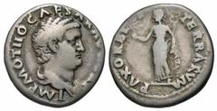 Roman Imperial Coins Otho. A.D. 69. AR denarius (17 mm, 3.08 g, 5 h). Rome. IMP M OTHO CAESAR AV[G T]R P, bare-headed and draped bust of Otho right / PAX ORBI-S TERRARVM, Pax standing facing, head lef
