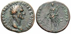 Roman Imperial Coins Nerva. A.D. 96-98. Æ as (27 mm, 10.78 g, 6 h). Rome, A.D. 96. [IMP] NERVA CAES AVG P M TR P COS II P P, Laureate head of Nerva right / FORTVNA AVGVST, S C across field, Fortuna st