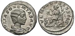 Roman Imperial Coins Julia Soaemias. Augusta, A.D. 218-222. AR denarius (18 mm, 2.97 g, 6 h). Rome, under Elagabalus, A.D. 218-220. IVLIA SOAEMIAS AVG, draped bust of Julia Soaemias right / VENVS CAEL