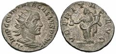Roman Imperial Coins Trebonianus Gallus. A.D. 251-253. AR antoninianus (21 mm, 3.55 g, 12 h). Antioch. IMP C C VIB TREB GALLVS P F AVG, radiate and cuirassed bust of Trebonianus Gallus right; below, t