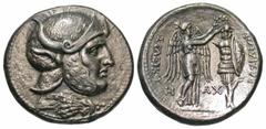 Greek Coins Seleukid Kingdom. Seleukos I Nikator. 312-281 B.C. AR tetradrachm (27 mm, 16.86 g, 9 h). Susa, ca. 305/4-295 B.C. Head of hero (Alexander or Seleukos?) right, wearing helmet covered with p