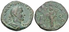 Roman Imperial Coins Volusian. A.D. 251-253. Æ sestertius (30 mm, 19.57 g, 12 h). Rome, A.D. 253. IMP CAE C VIB VOLVSIANO AVG, laureate, draped and cuirassed bust of Volusian right / AEQVITAS AVGG, [S