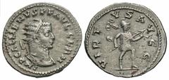 Roman Imperial Coins Gallienus. A.D. 253-268. AR antoninianus (22 mm, 3.79 g, 12 h). Rome. IMP GALLIENVS P F AVG GERM, radiate, draped and cuirassed bust of Gallienus right / VIRT-VS AVGG, Virtus stan