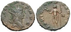 Roman Imperial Coins Gallienus. A.D. 253-268. AR antoninianus (20 mm, 2.90 g, 7 h). Rome, A.D. 254-/5. GALLIENVS AVG, radiate bust of Gallienus right / IOVI CONSERVAT, Jupiter standing facing, head le