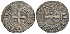 World Coins - Medieval (pre-1500) France, Feudal. Provins et Sens. Thibaut II. 1125-1152. BI denier (20 mm, 1.09 g, 11 h). + TEBΛLT COME(retrograde S), cross pattée; pellet in first and fourth quarter