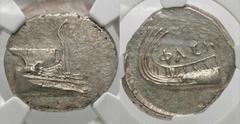 Greek Coins Lycia, Phaselis. 4th century B.C. AR stater (24 mm, 10.4 g, 1 h). Prow of galley right / ΦAΣH, stern of galley left. Heipp-Tamer Series 6. NGC MS, strike: 4/5, surface: 4/5.