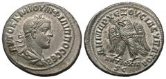Roman Provincial Coins Syria, Seleucis and Pieria. Antiochia ad Orontem. Philip II. A.D. 247-249. BI tetradrachm (27 mm, 11.64 g, 6 h). Cos. IV of Philip I (A.D. 248/9). AVTOK K M IOVΛI ΦIΛIΠΠOC CЄB, 
