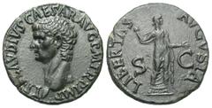 Roman Imperial Coins Claudius. A.D. 41-54. Æ as (26 mm, 9.69 g, 6 h). Rome, ca. A.D. 41/2. TI CLAVDIVS CAESAR AVG P M TR P IMP, bare head of Claudius left / LIBERTAS AVGVSTA, S C across field, Liberta