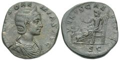 Roman Imperial Coins Julia Soaemias. Augusta, A.D. 218-222. Æ sestertius (26 mm, 17.95 g, 12 h). Rome, under Elagabalus, A.D. 218-220. [IVLIA] SOAE-MIAS AVG, diademed and draped bust of Julia Soaemias
