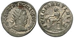 Roman Imperial Coins Trebonianus Gallus. A.D. 251-253. AR antoninianus (20 mm, 3.17 g, 12 h). Antioch. IMP C C VIB TREB GALLVS P F AVG, radiate, draped and cuirassed bust of Trebonianus Gallus right; 