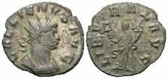 Roman Imperial Coins Gallienus. A.D. 253-268. BI antoninianus (19 mm, 2.23 g, 1 h). Rome, A.D. 262/3. GALLIENVS AVG, radiate and cuirassed bust of Gallienus right / LIBERAL AVG, Liberalitas standing l