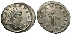 Roman Imperial Coins Gallienus. A.D. 253-268. BI antoninianus (22 mm, 3.35 g, 11 h). Antioch, A.D. 260/1. GALLIENVS AVG, radiate, draped and cuirassed bust of Gallienus right / AETERNITATI AVG, Sol st