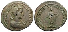 Roman Provincial Coins Moesia Inferior, Nicopolis ad Istrum. Macrinus. A.D. 217-218. Æ (29 mm, 11.60 g, 12 h). Marcus Claudius Agrippa, magistrate. AVK OΠΠEΛ CE-VH MAKPINOC, laureate and cuirassed bus