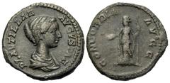 Roman Imperial Coins Plautilla. Augusta, A.D. 202-205. AR denarius (16 mm, 2.6 g, 1 h). Rome, under Septimius Severus and Caracalla, A.D. 202/3. PLAVTILLAE AVGVSTA, draped bust of Plautilla right / CO