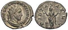 Roman Imperial Coins Volusian. A.D. 251-253. AR antoninianus (21 mm, 4.03 g, 6 h). Rome. IMP CAE C VIB VOLVSIANO AVG, radiate, draped and cuirassed bust of Volusian right / PIETAS AVGG, Pietas standin
