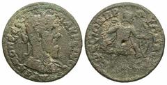 Roman Provincial Coins Ionia, Ephesus. Macrinus. A.D. 217-218. Æ (28 mm, 13.33 g, 6 h). Laureate and cuirassed bust of Macrinus right / Artemis advancing right, drawing arrow from quiver at shoulder a