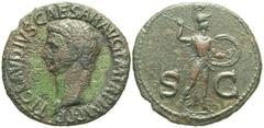 Roman Imperial Coins Claudius. A.D. 41-54. Æ as (30 mm, 11.43 g, 6 h). Rome, A.D. 42/3. TI CLAVDIVS CAESAR AVG P M TR P IMP P P, bare head of Claudius left / S C across field, Minerva standing right, 