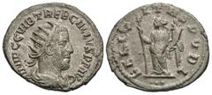 Roman Imperial Coins Trebonianus Gallus. A.D. 251-253. BI antoninianus (22 mm, 3.91 g, 11 h). Antioch. IMP C C VIB TREB GALLVS P F AVG, radiate, draped and cuirassed bust of Trebonianus Gallus right; 