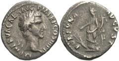Roman Imperial Coins Nerva. A.D. 96-98. AR denarius (17 mm, 3.10 g, 6 h). Rome, A.D. 97. IMP NERVA CAES AVG P M TR P COS III P P, laureate head of Nerva right / FORTVNA AVGVST, Fortuna standing facing