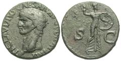 Roman Imperial Coins Claudius. A.D. 41-54. Æ as (25 mm, 10.45 g, 7 h). Rome, ca. A.D. 41/2. TI CLAVDIVS CAESAR AVG P M TR P IMP, bare head of Claudius left / S C across field, Minerva standing right, 