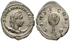 Roman Imperial Coins Diva Mariniana. Died before A.D. 253. AR antoninianus (20 mm, 2.91 g, 12 h). Rome, A.D. 255-257. DIVAE MARINIANAE, veiled and draped bust of Mariniana right, resting on a crescent