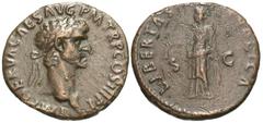 Roman Imperial Coins Nerva. A.D. 96-98. Æ as (26 mm, 9.33 g, 5 h). Rome, A.D. 97. IMP NERVA CAES AVG P M TR P COS III P P, laureate head of Nerva right / LIBERTAS PVBLICA, S C across field, Libertas s