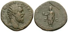Roman Imperial Coins Didius Julianus. A.D. 193. Æ sestertius (29 mm, 20.75 g, 6 h). Rome. IMP CAES M DID S-EVER IVLIAN AVG, laureate head of Didius Julianus right / [RECTOR ORBIS], S C across field, e
