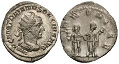 Roman Imperial Coins Trajan Decius. A.D. 249-251. AR antoninianus (20 mm, 3.56 g, 6 h). Rome, A.D. 250. IMP C M Q TRAIANVS DECIVS AVG, radiate, draped, and cuirassed bust of Trajan Decius right / [PA]