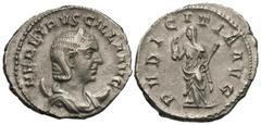 Roman Imperial Coins Herennia Etruscilla. Augusta, A.D. 249-251. AR antoninianus (23 mm, 4.27 g, 1 h). Rome, under Trajan Decius, A.D. 250. HER ETRVSCILLA AVG, diademed and draped bust of Herennia Etr