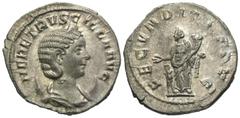Roman Imperial Coins Herennia Etruscilla. Augusta, A.D. 249-251. AR antoninianus (22 mm, 4.09 g, 7 h). Rome, under Trajan Decius, A.D. 251. HER ETRVSCILLA AVG, diademed and draped bust of Herennia Etr