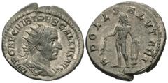 Roman Imperial Coins Trebonianus Gallus. A.D. 251-253. AR antoninianus (21 mm, 4.41 g, 7 h). Rome, A.D. 253. IMP CAE C VIB TREB GALLVS AVG, radiate, draped and cuirassed bust of Trebonianus Gallus rig