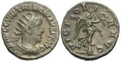 Roman Imperial Coins Trebonianus Gallus. A.D. 251-253. BI antoninianus (19 mm, 3.51 g, 6 h). Antioch. IMP C C VIB TREB GALLVS P F AVG, radiate, draped and cuirassed bust of Trebonianus Gallus right / 