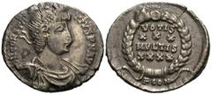 Roman Imperial Coins Constantius II. A.D. 337-361. AR siliqua (18 mm, 1.89 g, 11 h). Arelate, A.D. 353-360. D N CONSTAN-TIVS P F AVG, diademed, draped and cuirassed of Constantius II right / VOTIS/XXX