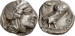 Monedas griegas / Greek coins (454-404 a.C.). Ática. Atenas. Tetradracma. (S. 2526) (CNG. IV, 1597). Bella. 17,05 g. EBC-.
