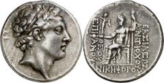 Monedas griegas / Greek coins Imperio Seléucida. Antíoco IV, Epifanes (175-164 a.C.). Antioquía ad Orontem. Tetradracma. (S. 6978) (CNG. IX, 620a). 16,23 g. MBC.
