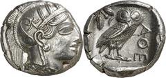 Monedas griegas / Greek coins (454-404 a.C.). Atica. Atenas. Tetradracma. (S. 2526) (CNG. IV, 1597). 17,18 g. S/C-.