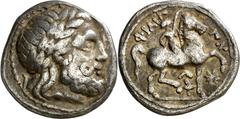 Monedas griegas / Greek coins Imperio Macedonio. Casandro (317-297 a.C.). Anfípolis. Tetradracma. (S. 6684 var, de Filipo II) (CNG. III, 988). 14,13 g. MBC.