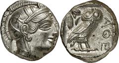 Monedas griegas / Greek coins (454-404 a.C.). Atica. Atenas. Tetradracma. (S. 2526) (CNG. IV, 1597). 17,17 g. S/C-.
