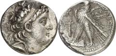 Monedas griegas / Greek coins Imperio Seléucida. (130-129 a.C.). Demetrio II, Nicator (146-138/129-125 a.C.). Tiro. Tetradracma. (S. 7105 var) (CNG. IX, 1122). 12,44 g. MBC+/MBC.