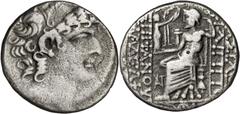 Monedas griegas / Greek coins Imperio Seléucida. (31-30 a.C.). Antioquía ad Orontem. Tetradracma. (S. 7214) (CNG. IX, 1360i). Acuñada bajo Octavio Augusto. 14,13 g. BC+/MBC-.
