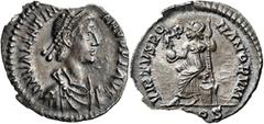 Monedas romanas / Roman coins (388-392 d.C.). Valentiniano II. ¿Treveri?. Siliqua. (Spink 20243) (S. 61) (RIC. 94a). Cospel faltado. 1,42 g. (MBC+).