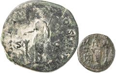 Lotes de conjunto / Lots Lote de 2 monedas: un sestercio de Comodo y un bronce griego. BC+/MBC.