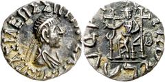 Monedas greigas / Greek coins Bactrian and Indo-Greek Kingdoms. Hermaios (105-90 BC). Drachma. (S. 7740 sim) (CNG. XII, 302). Indo-Scythian imitation. 2,07 g. EBC.