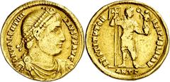 Monedas romanas / Roman coins (367 A.D.). Valentinian I. Antiochia. Solidus. (Spink 19270) (Co. 28) (RIC. 2a). 4,27 g. MBC-.